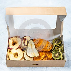 Dried fruits mixed in paper package