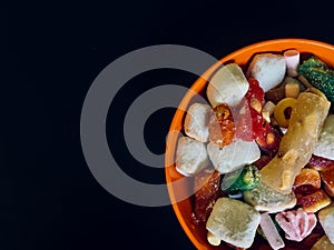 Dried fruits and Turkish delight with nuts mix