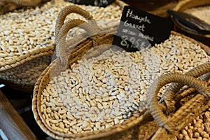 Dried ganxet beans displayed in grocery