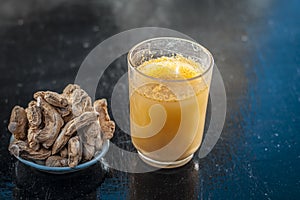 Dried ginger with its extraced water or juice.