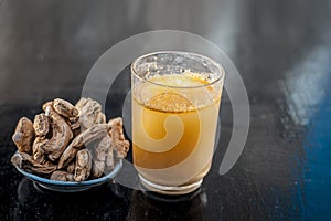 Dried ginger with its extraced water or juice.