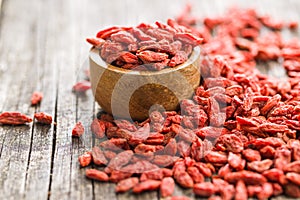 Dried goji berries.