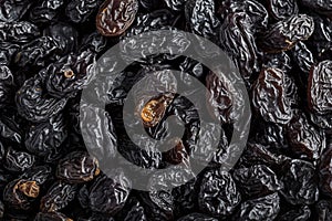 Dried grape delight Black raisin texture, a popular snack