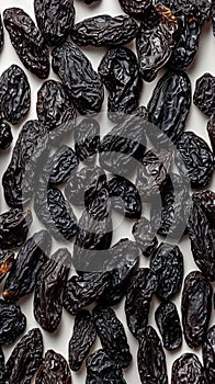 Dried grape delight Black raisin texture, a popular snack