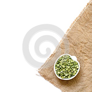Dried Green Split Peas in a bowl