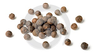 Dried herb, allspice isolated on white