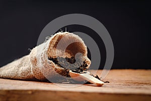 Dried Herbal Tea In a sack