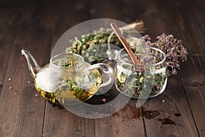 Dried herbals for tea and breawed medicine tea