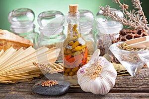 Dried herbs and marinade