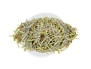 Dried herbs rosemary leaf isolated on white