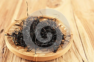 Dried Hijiki Seaweed, Japanese Cooking Ingredient photo