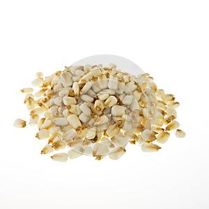 Dried Hominy on White photo