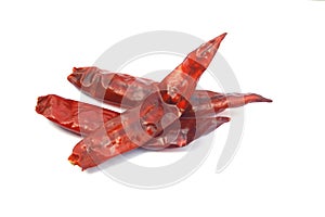 Dried hot chili peppers