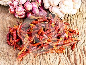 Dried hot red chillies