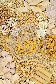 Dried Italian Pasta Varieties Background