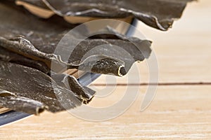 Dried kombu seaweed