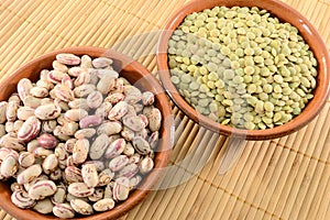 Dried lentils and beans