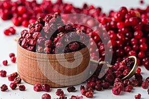 dried lingonberry berry closeup