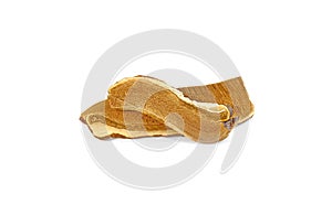 Dried lingzhi mushroom isolated on white background.