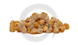 Dried longan fruit making isolated on white background