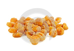 Dried Longan Fruit on white