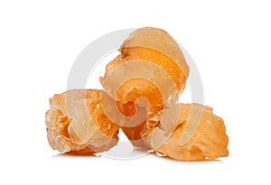 Dried longan isolated on white