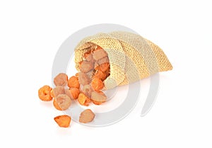 Dried longan whole meat on white backgruond photo