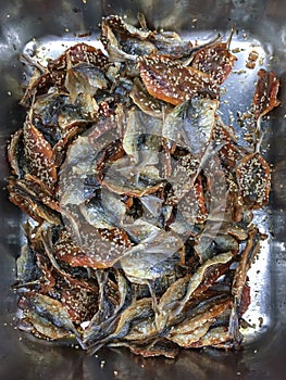 Dried Mackerel fish and sesame