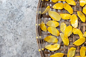 Dried Mango Slices. Perfect as a snack, addition to ice cream and desserts