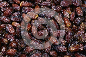 Dried medjool dates full-frame close-up flat lay