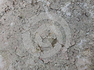 dried mud with cracks and dirt caused by evaporated water