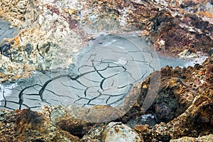 Dried mud pattern from a geothermal area in iceland