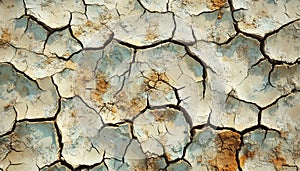 Dried Mud Surface With Earth Tone Pattern
