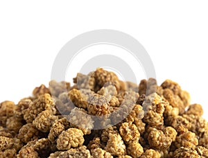 Dried Mulberries on a White Background