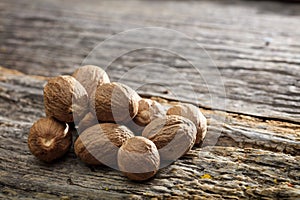 Dried nutmeg seeds
