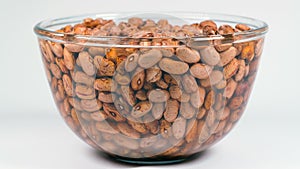 Dried orange coloured beans absorb water as they soak overnight to rehydrate