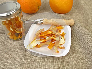 Dried orange peel from organic oranges