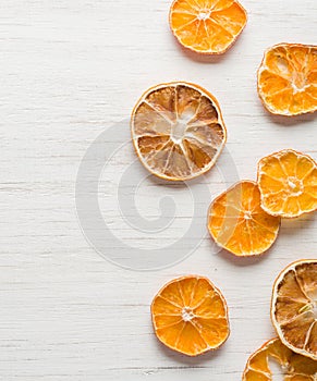 dried orange slices arranged