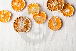 dried orange slices arranged