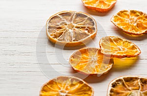 dried orange slices arranged