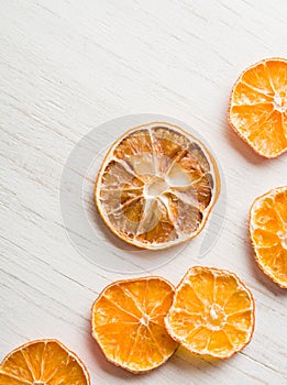 dried orange slices arranged