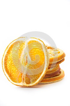 Dried orange slices isolated