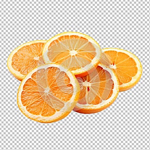 dried oranges isolated on transparent background