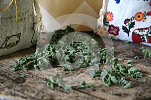 Dried Organic Catnip, Catmint, herbalism, natural cat toy. photo