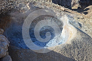 Dried Out Mud Fumarole in Hveragerdi Iceland