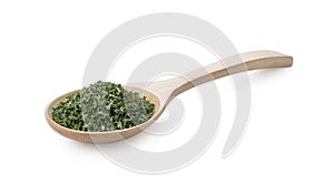 Dried parsley on white background