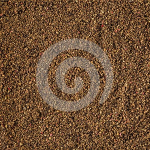 Dried pepper spice background texture. Top view