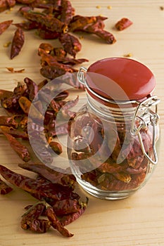 Dried peppers photo