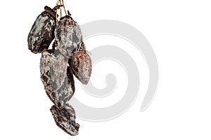 Dried persimmons dries on a rope.