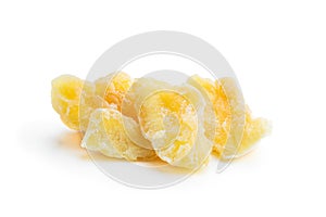 Dried pineapple on a white background